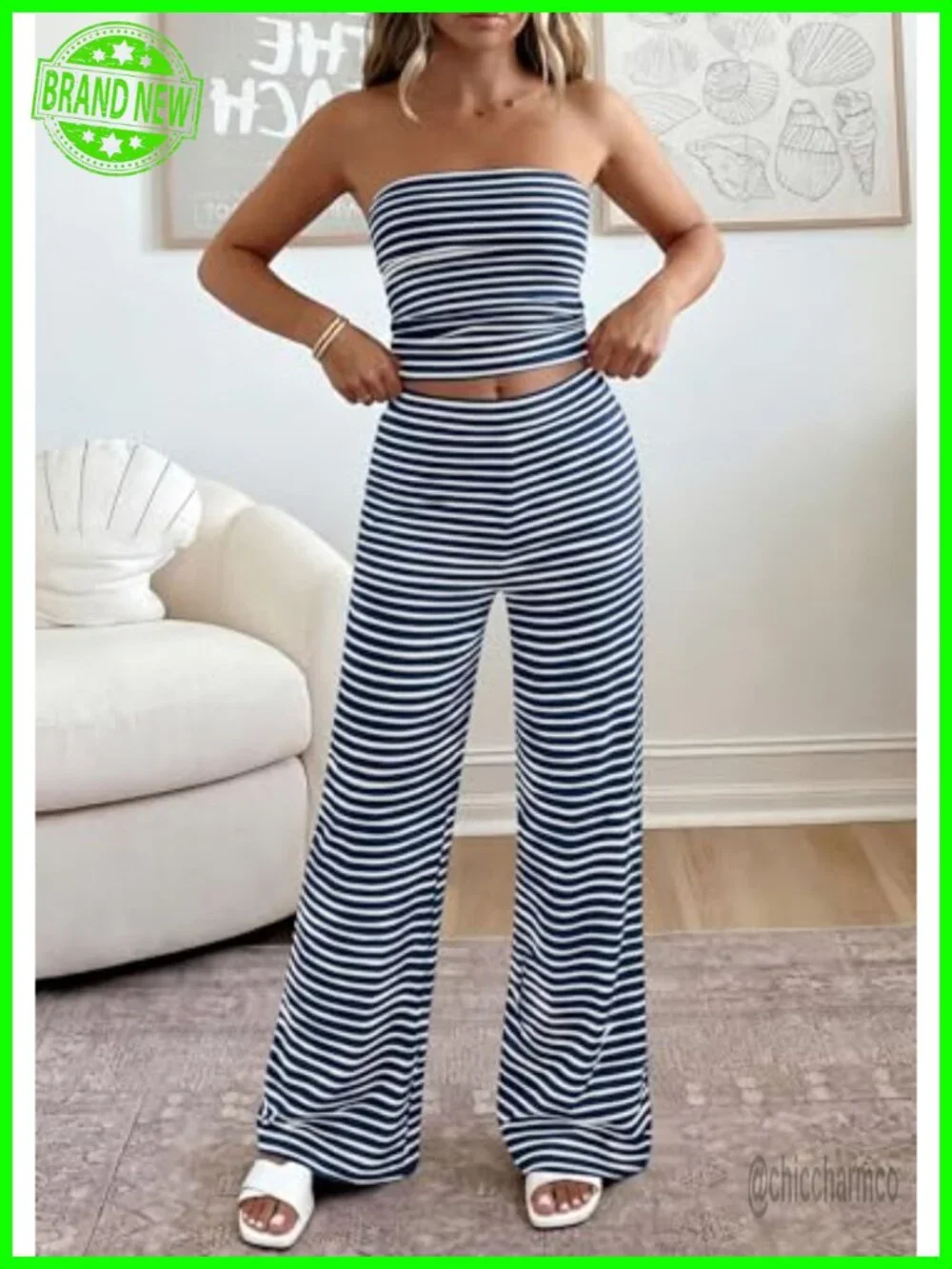 Two Piece Striped Sets Women Matching Loungewear Vacation Outfits Lightweight